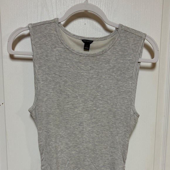 Ann Taylor Light Gray Sleeveless Midi Dress - Picture 3 of 5